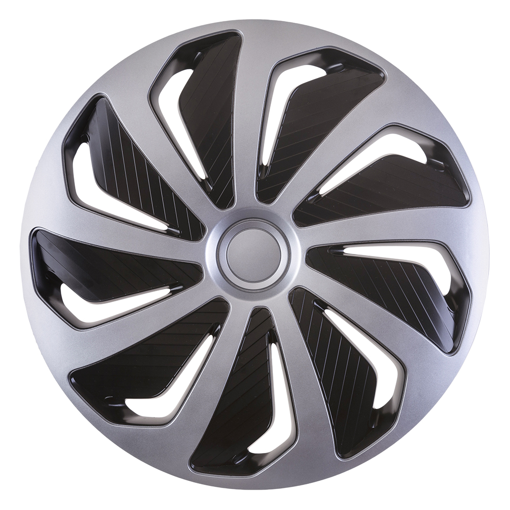 WIND_silver-black.jpg Radkappen Wind silber schwarz 14 Zoll Radzierblenden – Bild 1