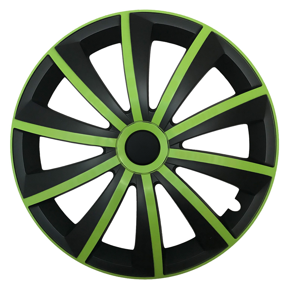 GRAL_green_black.jpg Radkappen Gral grün schwarz 14 Zoll Radzierblenden – Bild 1