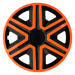 Radkappen Action orange schwarz Radzierblenden