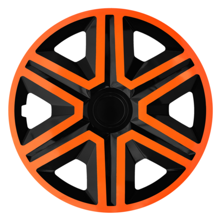 Radkappen Action orange schwarz Radzierblenden