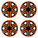 Radkappen Action orange schwarz Radzierblenden
